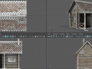 winter cabin Model 3D