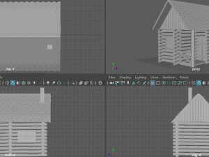 winter cabin Model 3D