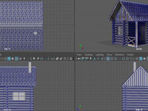 winter cabin Model 3D
