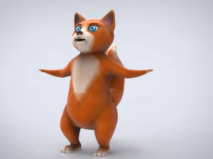 kot rysunkowy Model 3D