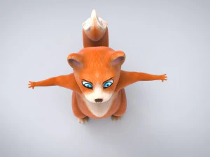 kot rysunkowy Model 3D