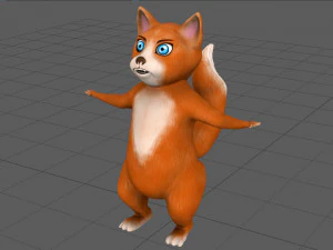 kot rysunkowy Model 3D