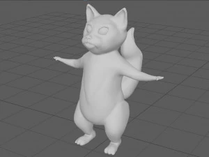 kot rysunkowy Model 3D