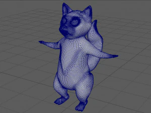 kot rysunkowy Model 3D