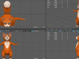 kot rysunkowy Model 3D