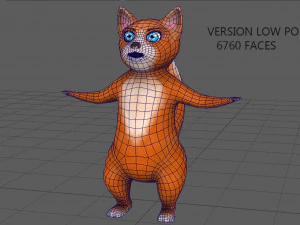 kot rysunkowy Model 3D