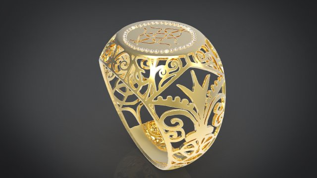 gold ring 3D 打印模型 .c4d .max .obj .3ds .fbx .stl .blend 