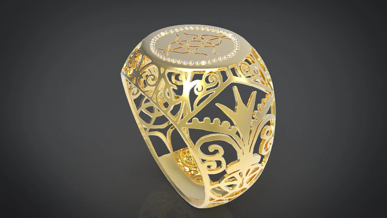 gold ring 3D Print Model .c4d .max .obj .3ds .fbx .stl .blend 