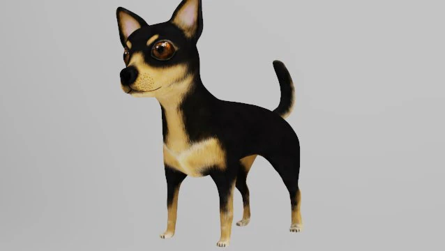 chihuahua 3D Model .c4d .max .obj .3ds .fbx .stl .blend 