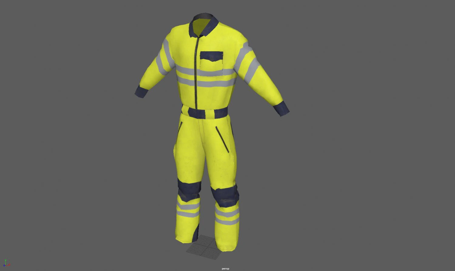 high vis safety workwear yellow 3D Model .c4d .max .obj .3ds .fbx .stl .blend 