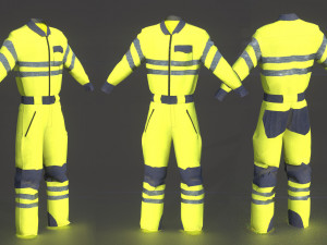high vis safety workwear yellow 3D 모델