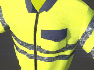 high vis safety workwear yellow 3D 모델