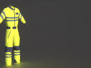 high vis safety workwear yellow 3D 모델