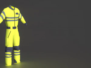 high vis safety workwear yellow 3D Model