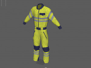high vis safety workwear yellow 3D 모델