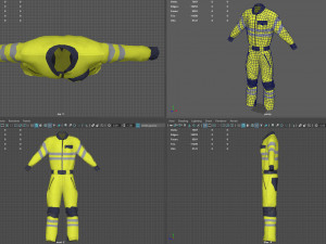 high vis safety workwear yellow 3D 모델