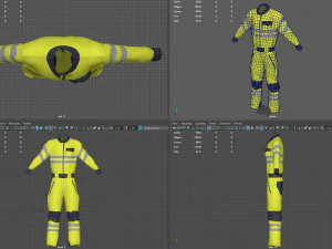 high vis safety workwear yellow 3D Model