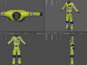 high vis safety workwear yellow 3D 모델