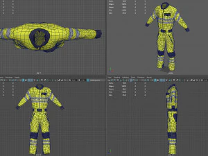 high vis safety workwear yellow 3D Model