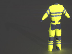 high vis safety workwear yellow 3D 모델