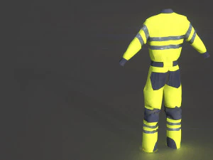 high vis safety workwear yellow 3D Model