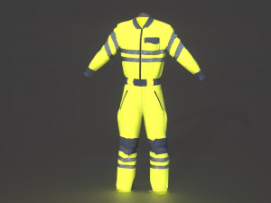 high vis safety workwear yellow 3D 모델