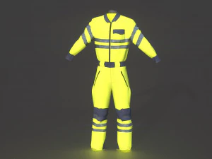 high vis safety workwear yellow 3D Model