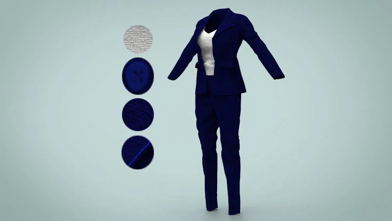 Woman suit 3D Model .c4d .max .obj .3ds .fbx .stl .blend 