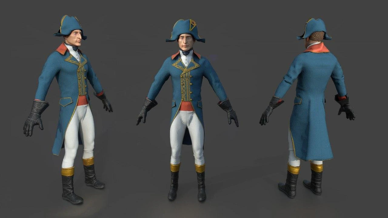french character 3D Model .c4d .max .obj .3ds .fbx .stl .blend