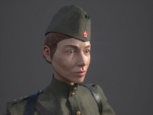 sniper woman Model 3D