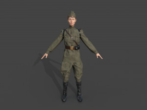 sniper woman Model 3D