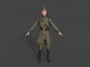 sniper woman 3D Model