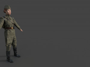 sniper woman Model 3D