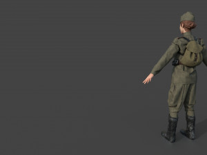 sniper woman Model 3D