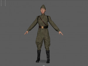 sniper woman Model 3D