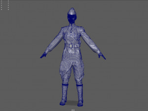 sniper woman Model 3D