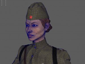 sniper woman Model 3D
