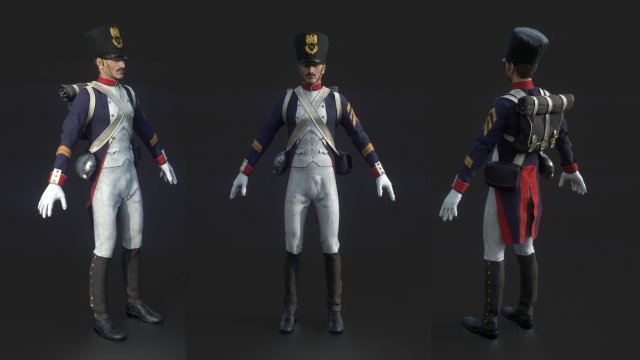 soldier french Model 3D .c4d .max .obj .3ds .fbx .stl .blend 