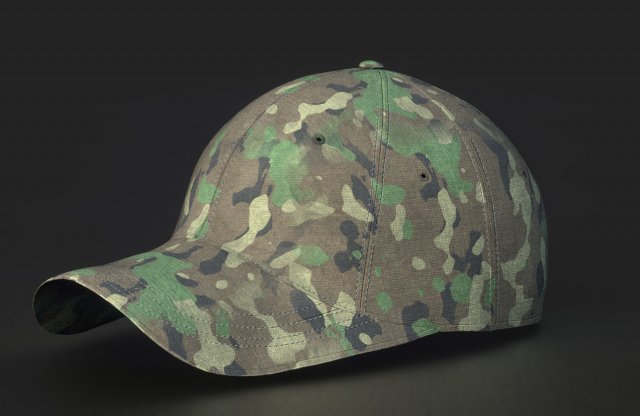 baseball cap woodland 3D Model .c4d .max .obj .3ds .fbx .stl .blend 