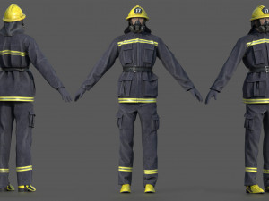 realistic firefighter 3D Модель
