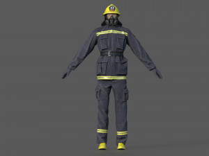 realistic firefighter 3D Model