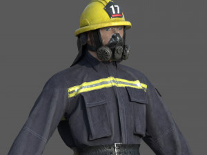 realistic firefighter 3D Model