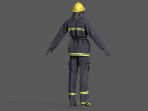realistic firefighter 3D Model