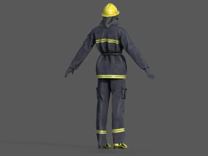 realistic firefighter 3D Model