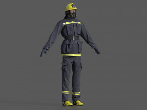 realistic firefighter 3D Model