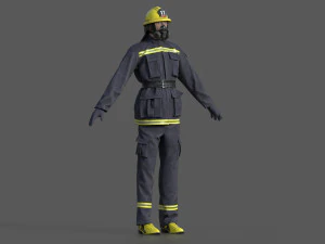 realistic firefighter 3D Model