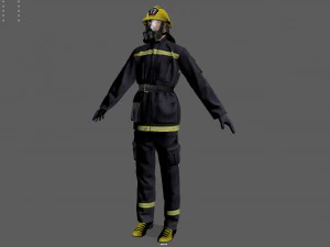 realistic firefighter 3D Model