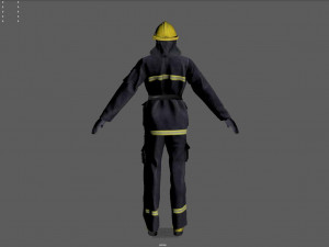realistic firefighter 3D Model