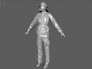 realistic firefighter 3D Model