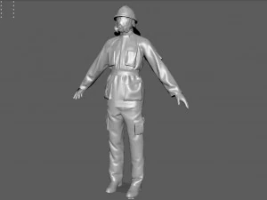 realistic firefighter 3D Model